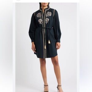 Julia Jordan Black Embroidered Dress
